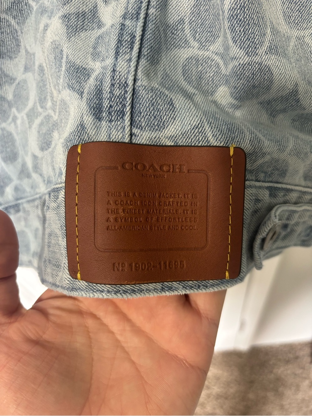 Coach Light Blue Monogram Denim Jacket - Picture 7 of 7